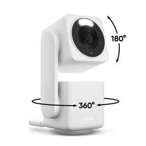 Wyze Cam Pan v3 1080p Pan/Tilt Security Camera, 360° Horizontal & 180° Vertical View, Indoor/Outdoor IP65, Color Night Vision, 2-Way Audio, White