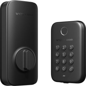 Wyze Lock Bolt Fingerprint Smart Deadbolt, Matte Black Keyless Entry Door Lock with Backlit Keypad, Auto-Lock & Bluetooth, IPX5 Weatherproof